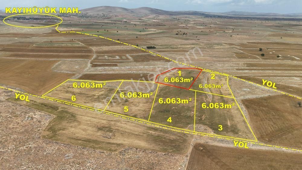 Meram Kayıhüyük Satılık Tarla  MERAM KAYHÜYÜKDE 6.063 M2 İNTİKAL HİSSELİ TARLA