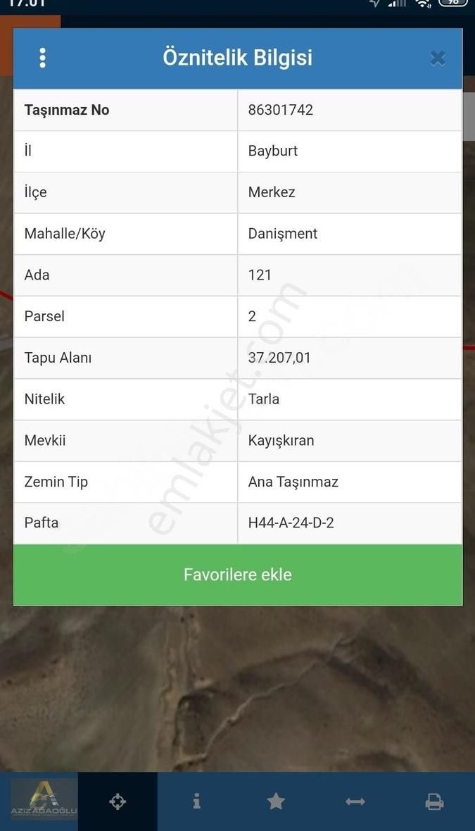 Bayburt Merkez Danişment Köyü Satılık Tarla BAYBURT/DANİŞMENT KÖYÜ'NDE SATILIK 37.207 M2 FIRSAT ARAZİ