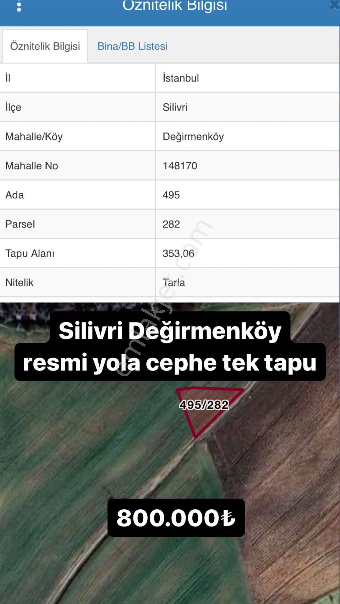 Silivri Değirmenköy Fevzipaşa Satılık Tarla SİLİVRİ DEĞİRMENKÖY mah. 353m2 TEK TAPU KAMPANYA FİYATLI HAZIR TAPULU ARSA 