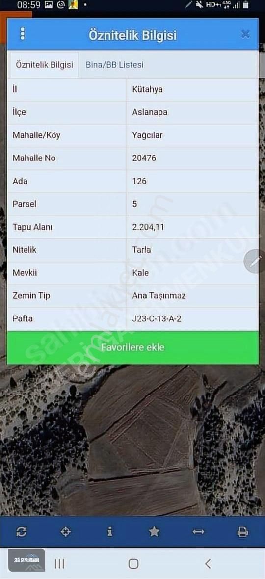 Aslanapa Yağcılar Köyü Satılık Tarla SERİ'DEN YAĞCILARDA 2.204M²