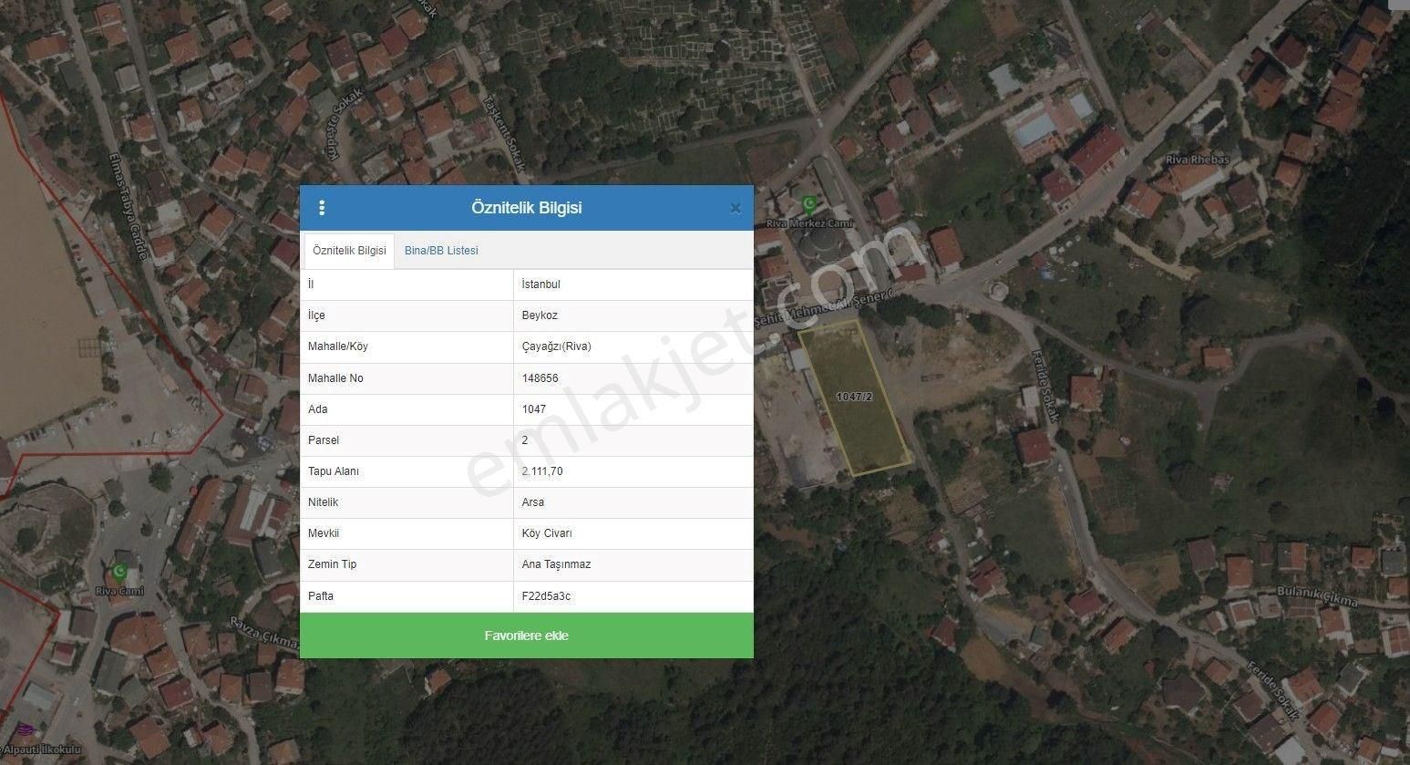 Beykoz Riva Mah. Satılık 2.111 M2 Arsa