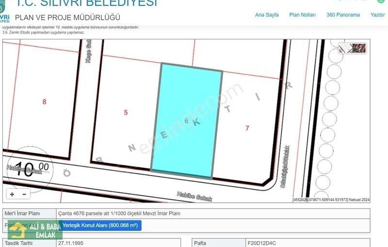 Silivri Çanta Balaban Satılık Villa İmarlı Silivri Balaban Da İmarlı İfrazlı 800 M2 Arsa