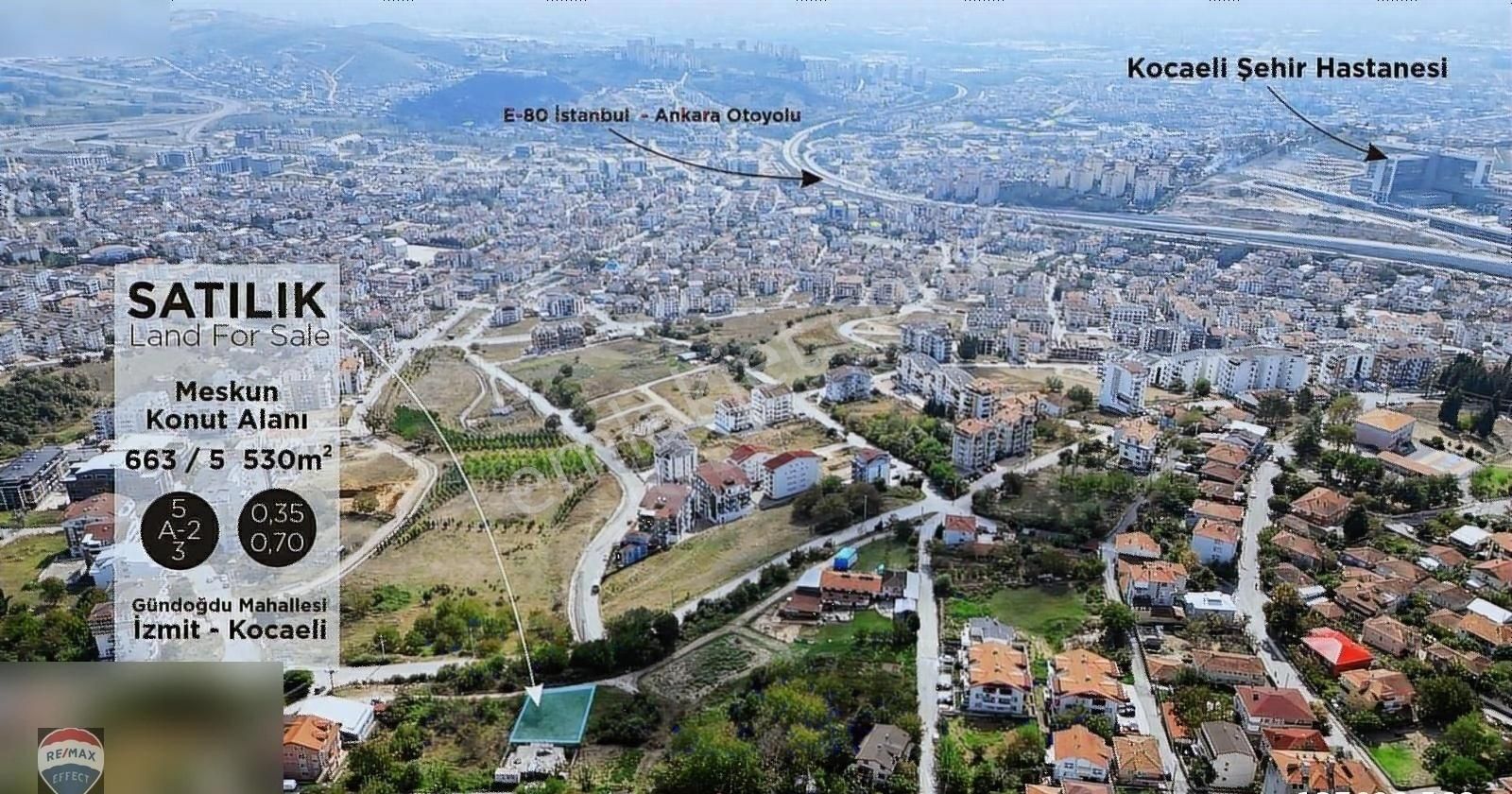 İzmit Gündoğdu Satılık Konut İmarlı GÜNDOĞDU'DA ÖNÜ KAPANMAZ PANORAMİK ŞEHİR MANZARALI ARSA -1