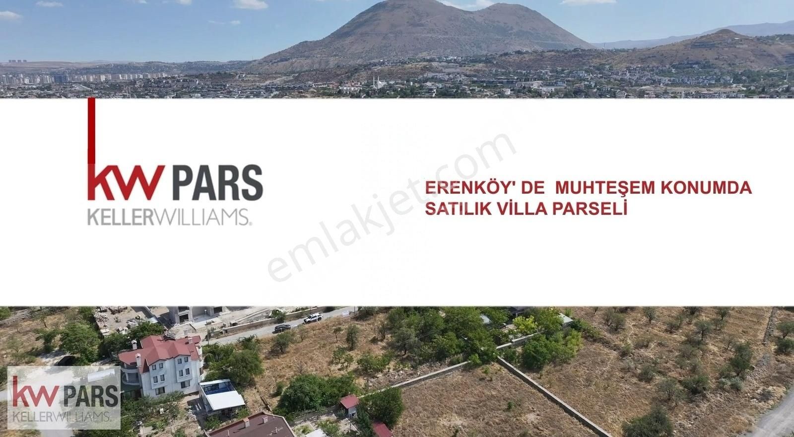 Melikgazi Erenköy Satılık Villa İmarlı KW/PARS ERENKÖY'DE MÜKEMMEL KONUMDA SATILIK VİLLA PARSELİ