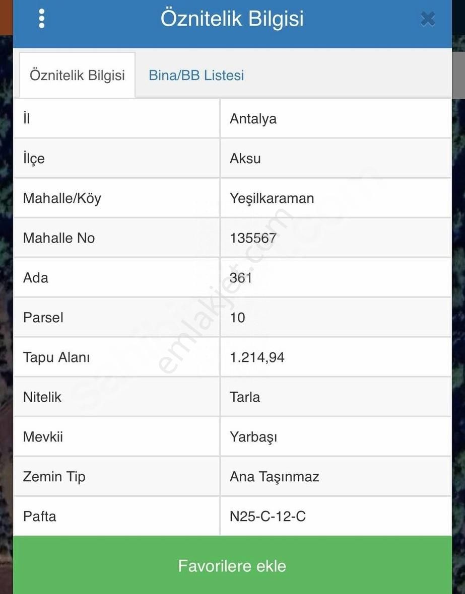 Aksu Yeşilkaraman Satılık Tarla HSY GAYRİMENKUL'DEN AKSU YEŞİLKARAMAN'DA 1.215 M2 MÜSTAKİL TARLA