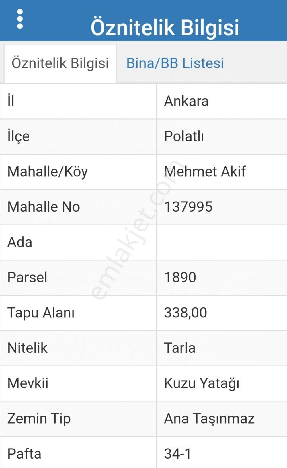 Polatlı Çamlıca Satılık Konut İmarlı Polatlı M.akifte 338m² Konut İmarlı Arss