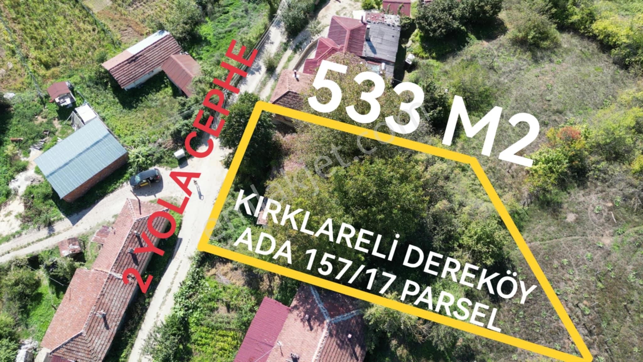 Kırklareli Merkez Dereköy Köyü Satılık Konut İmarlı  KIRKLARELİ DEREKÖY DOĞANIN YEŞİLİN İÇİNDE %60 İMARLI 533M2 ARSA