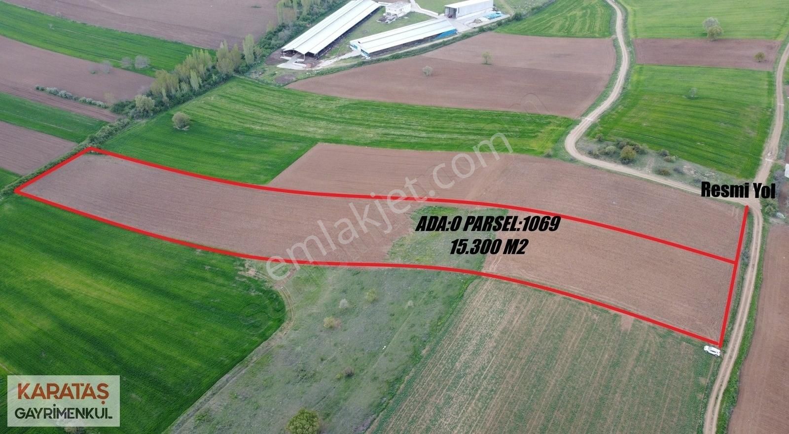 Yenişehir Barcın Satılık Tarla Karataş'tan 15.300 M2 Yolu Mevcut Merkeze Yakın Yatırımlık Kupon