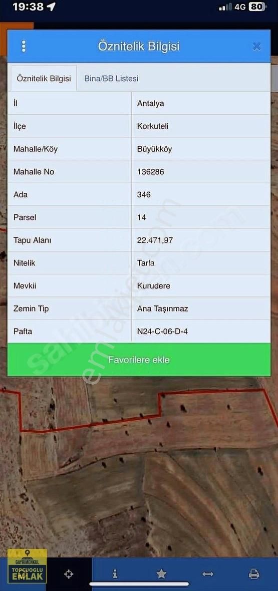 Antalya Korkuteli Büyük Köyde Acil Satılık.22.500.metrekare - Görsel 4