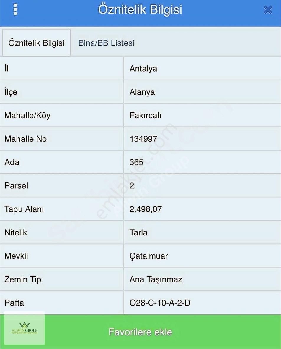 Alanya Fakırcalı Satılık Bağ & Bahçe ALANYA FAKIRCALI YAYLASINDA SATILIK 2500 mt2 BAHÇE