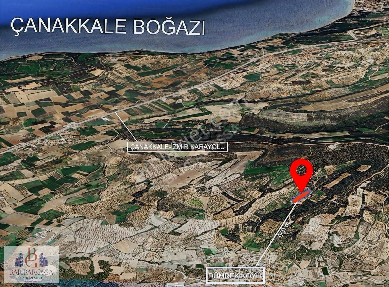 Çanakkale Merkez Dümrek Köyü Satılık Tarla ÇANAKKALE DÜMREK'TE YOLU OLAN 14.495 m² FIRSAT CEVİZLİK