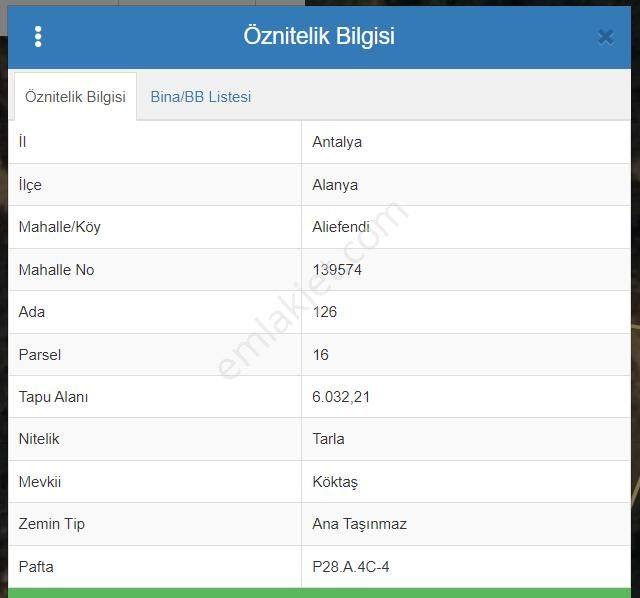 Alanya Aliefendi Satılık Tarla  Alanya - Demirtaş Aliefendi köyü satılık tarla denize 4 km.