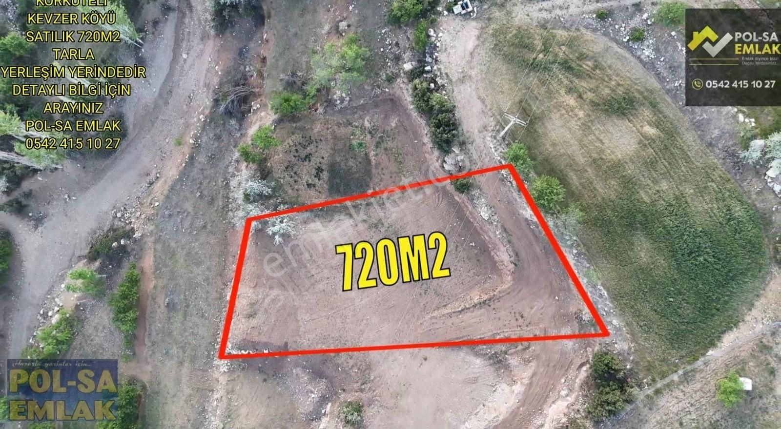 Korkuteli Kevzer Köyü Satılık 720m2 Tarla Elektrik, Su Yakın - Görsel 7