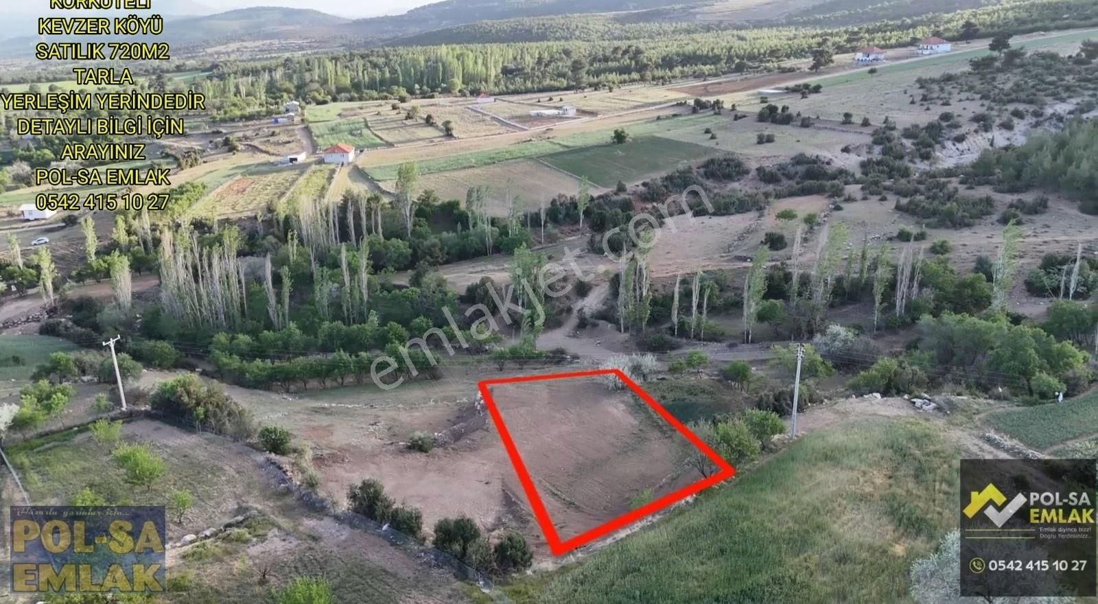 Korkuteli Kevzer Köyü Satılık 720m2 Tarla Elektrik, Su Yakın - Görsel 9