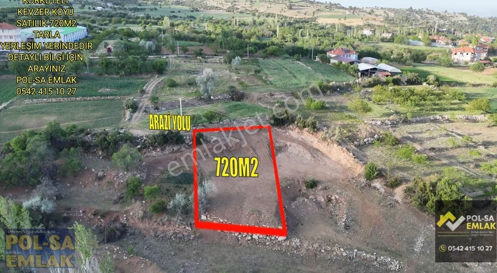 Korkuteli Kevzer Köyü Satılık 720m2 Tarla Elektrik, Su Yakın - Görsel 11