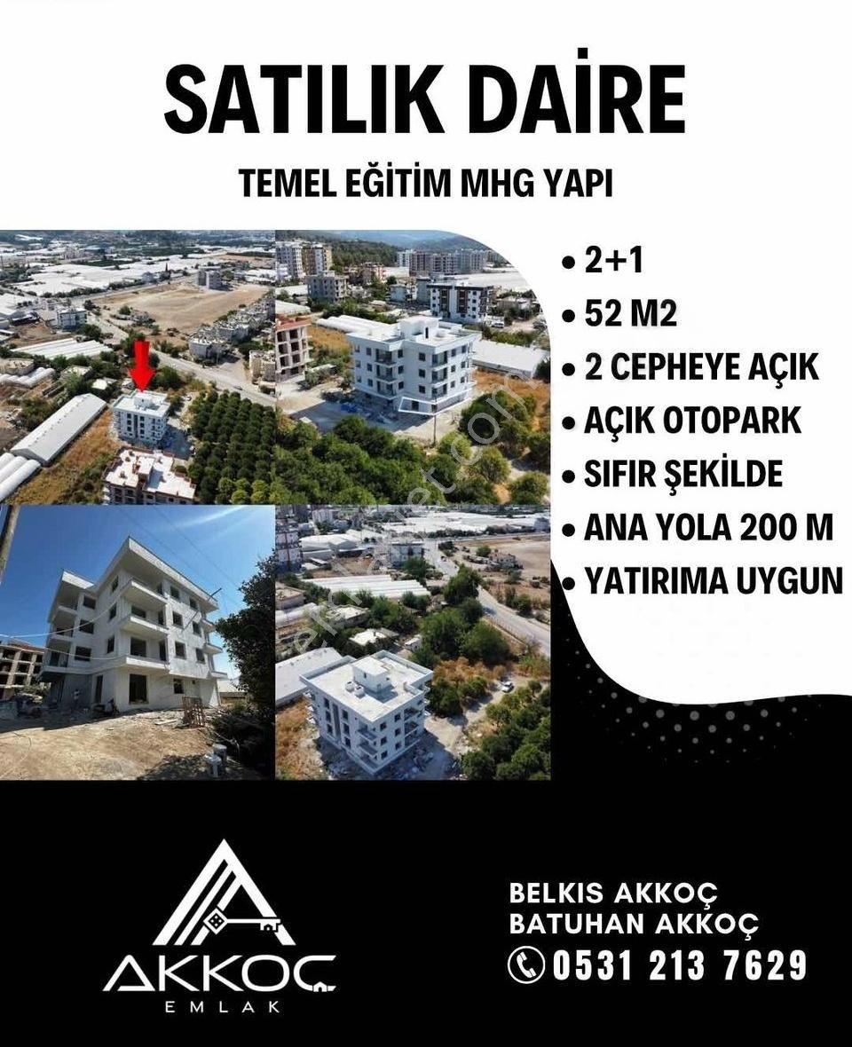 Kumluca Cumhuriyet Satılık Daire AKKOÇ'TAN MHG YAPI'DA SATILIK SIFIR 2+1 DAİRE