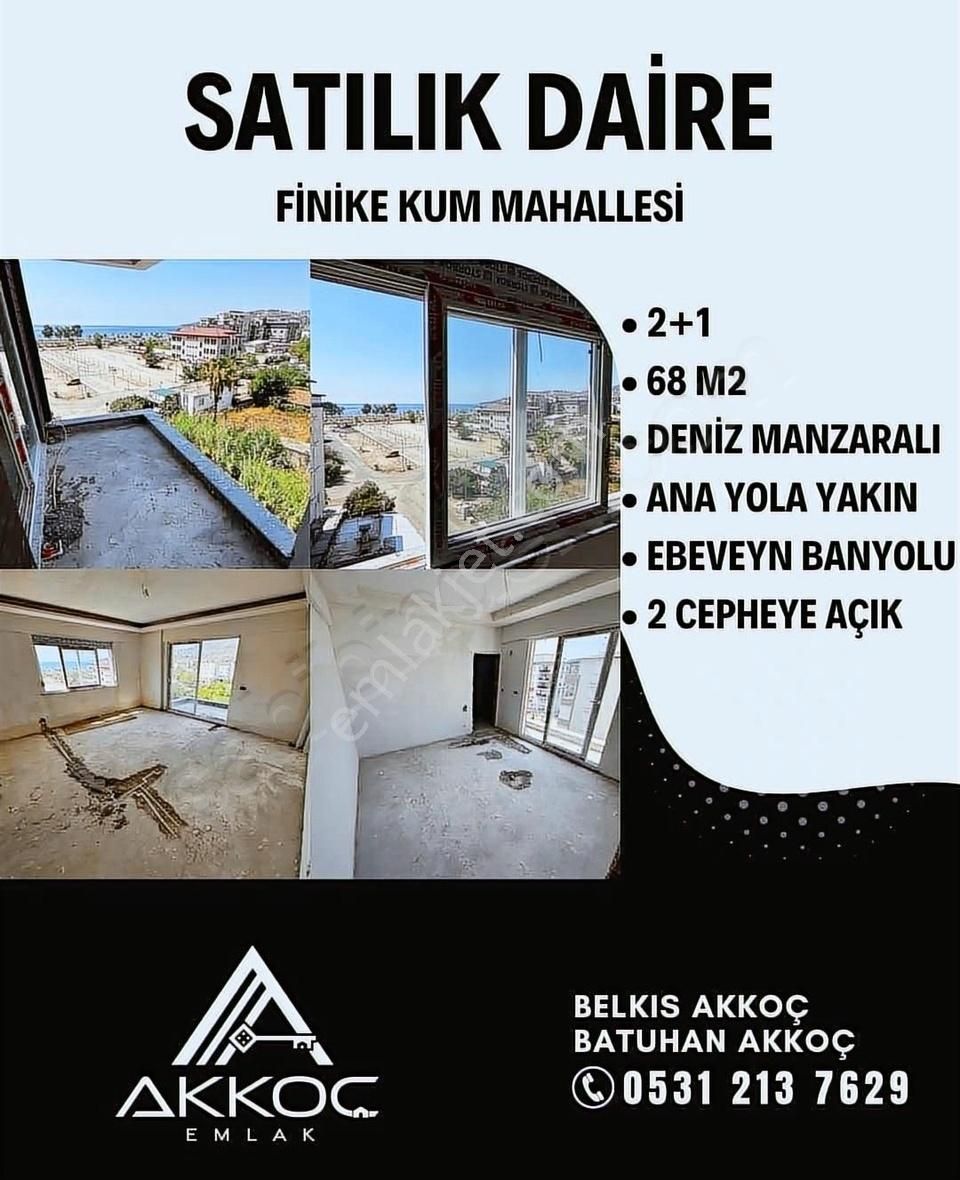 Finike Kum Satılık Daire AKKOÇ'DAN SATILIK DENİZ MANZARALI LÜKS DAİRE