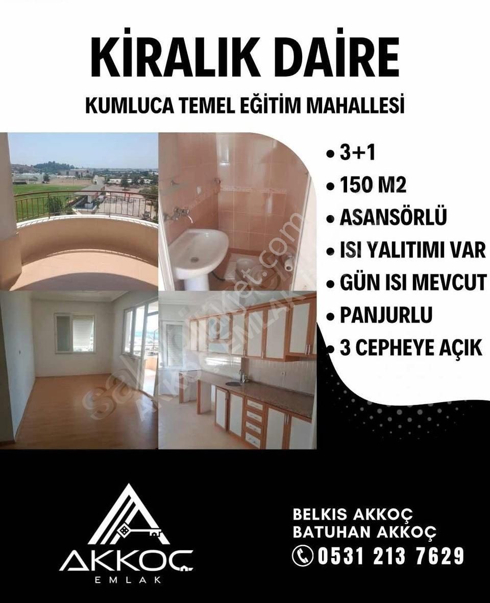 Kumluca Temel Eğitim Kiralık Daire AKKOÇ'TAN ÜNİVERSİTEYE YAKIN KİRALIK 3+1 DAİRE