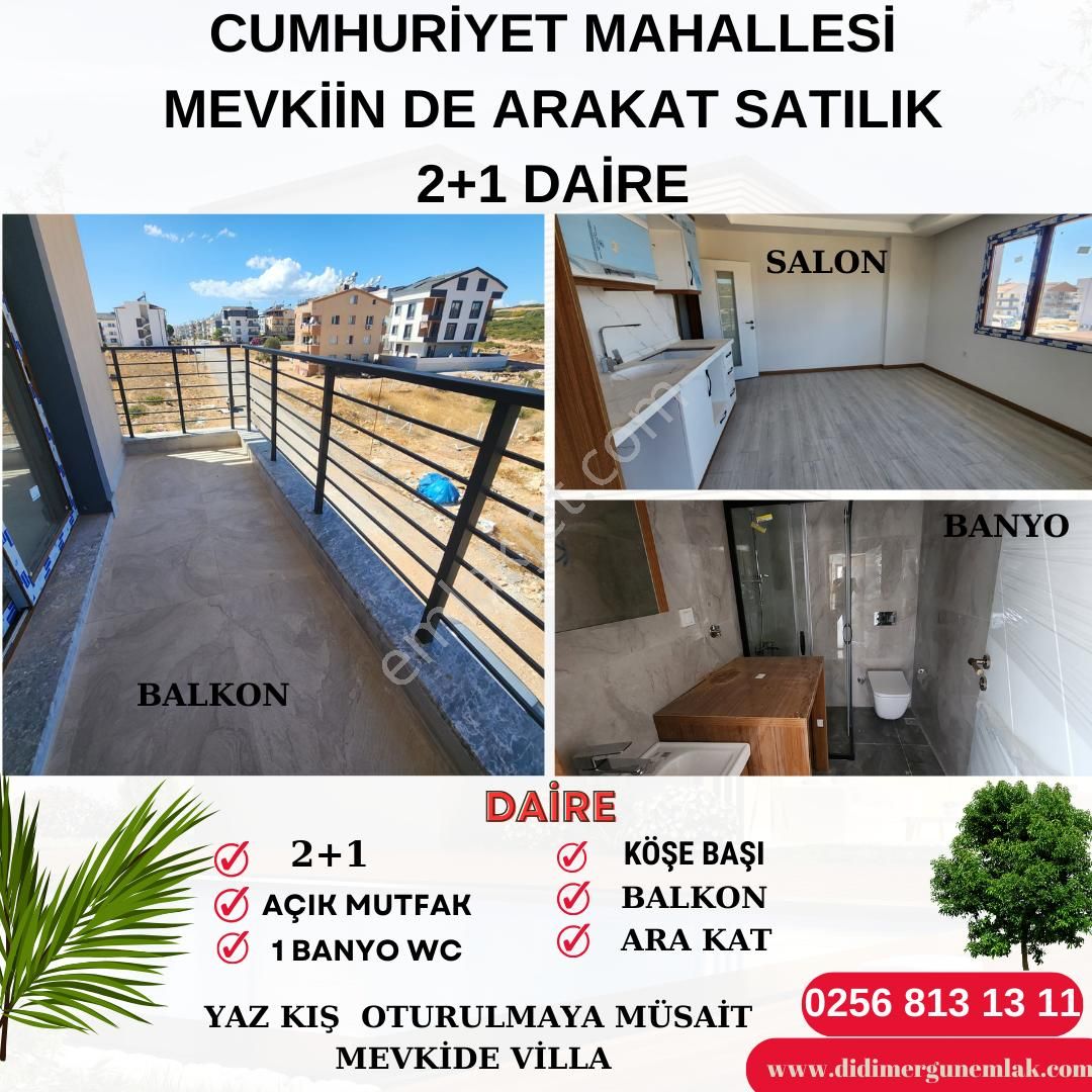 Didim Cumhuriyet Satılık Daire  Didim Cumhuriyet Mahallesin de 2+1 Açık Mutfak Satılık Daire (1091)