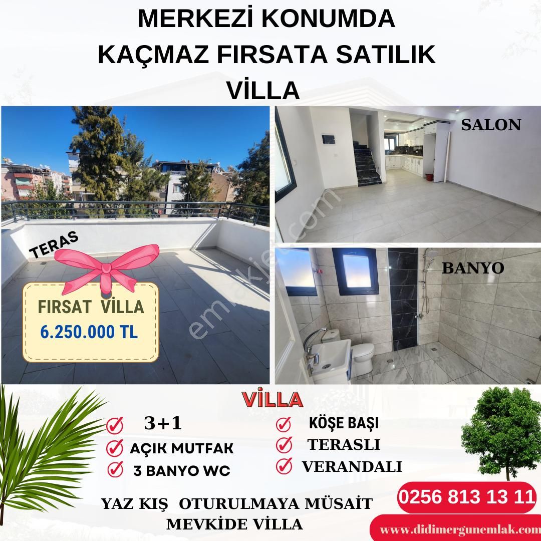 Didim Yeni Satılık Villa  MERKEZİ KONUMDA  KAÇMAZ FIRSATA SATILIK  VİLLA (EK : 1174 )