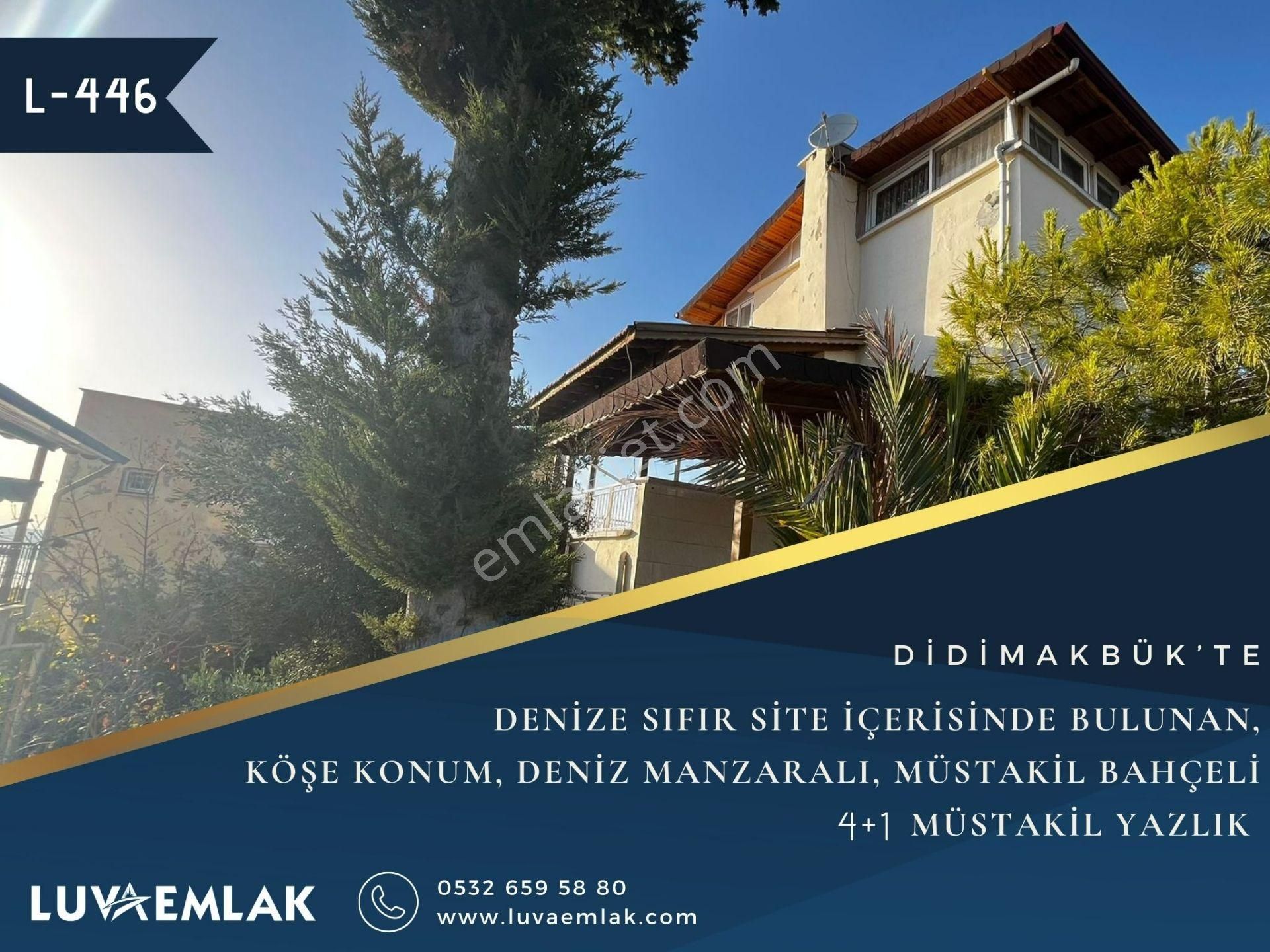 Didim Akbük Satılık Yazlık  DİDİM AKBÜK'TE DENİZE SIFIR SİTE İÇİRİSİNDE BULUNAN DENİZ MANZARALI BAHÇELİ 4+1 MÜSTAKİL YAZLIK