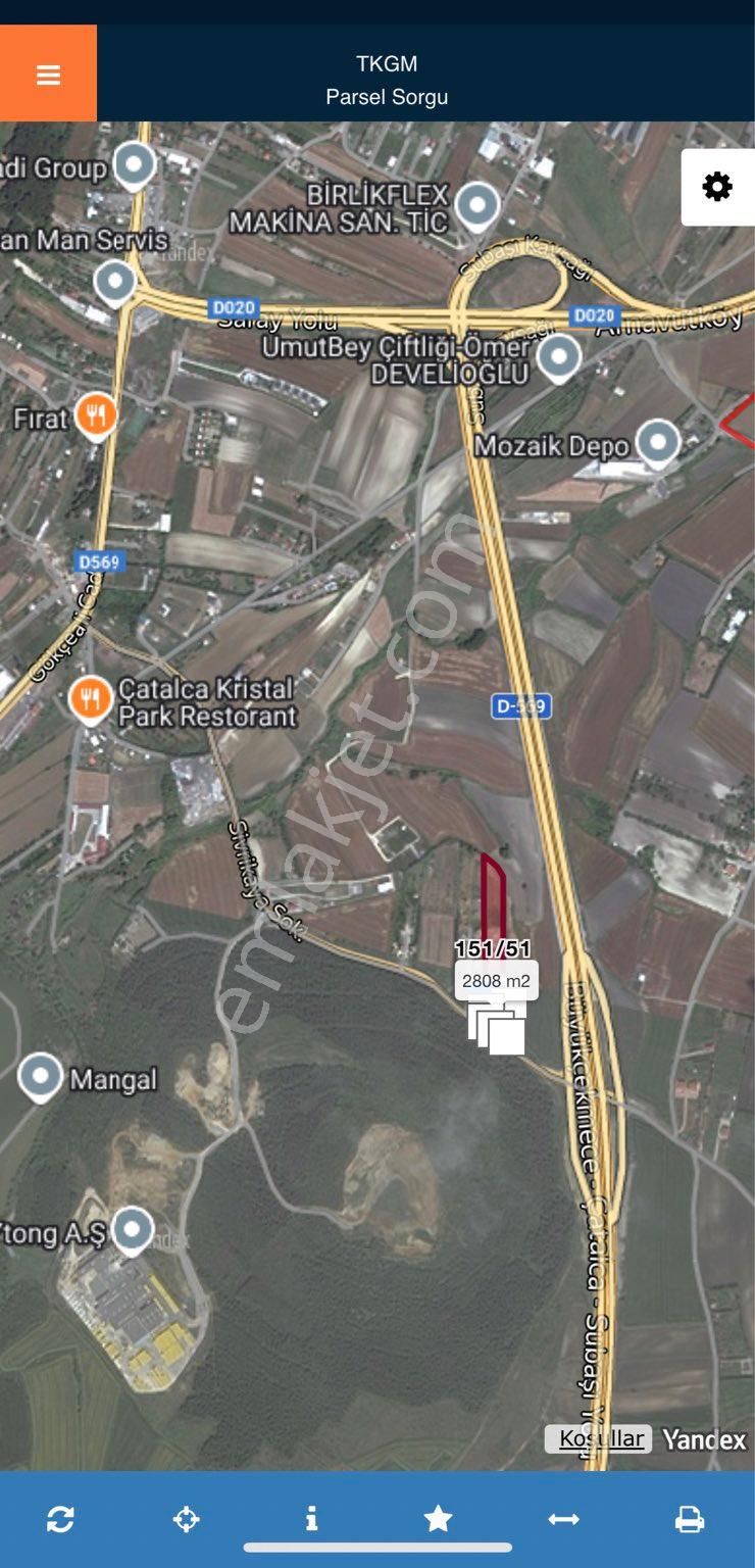 Çatalca Subaşı Mahallesinde 2800m2 Caddeye Cephe Arsa - Görsel 3