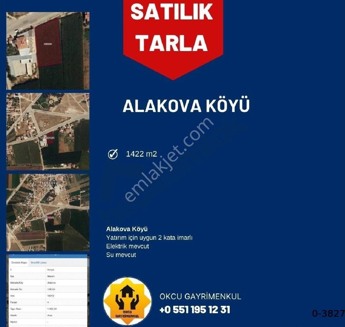 Meram Alakova Satılık Konut İmarlı alakovada villa için arsa