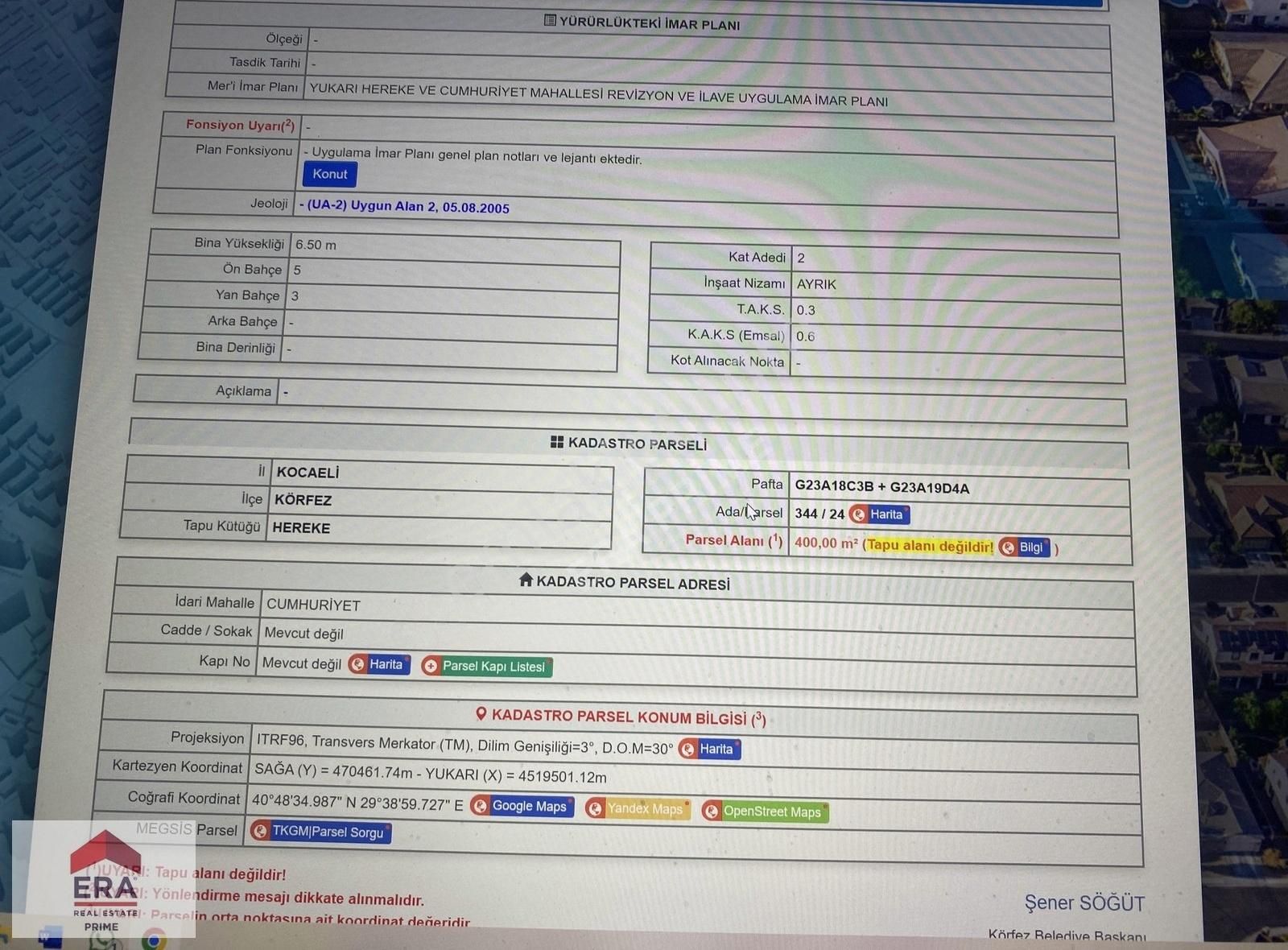 Körfez Cumhuriyet Satılık Konut İmarlı KOCAELİ KÖRFEZ HEREKE'DE SATILIK ARSA