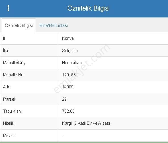 Selçuklu Hocacihan Satılık Müstakil Ev Hocacihan'da 700 metrekare içinde 2 katlı müstakil ev