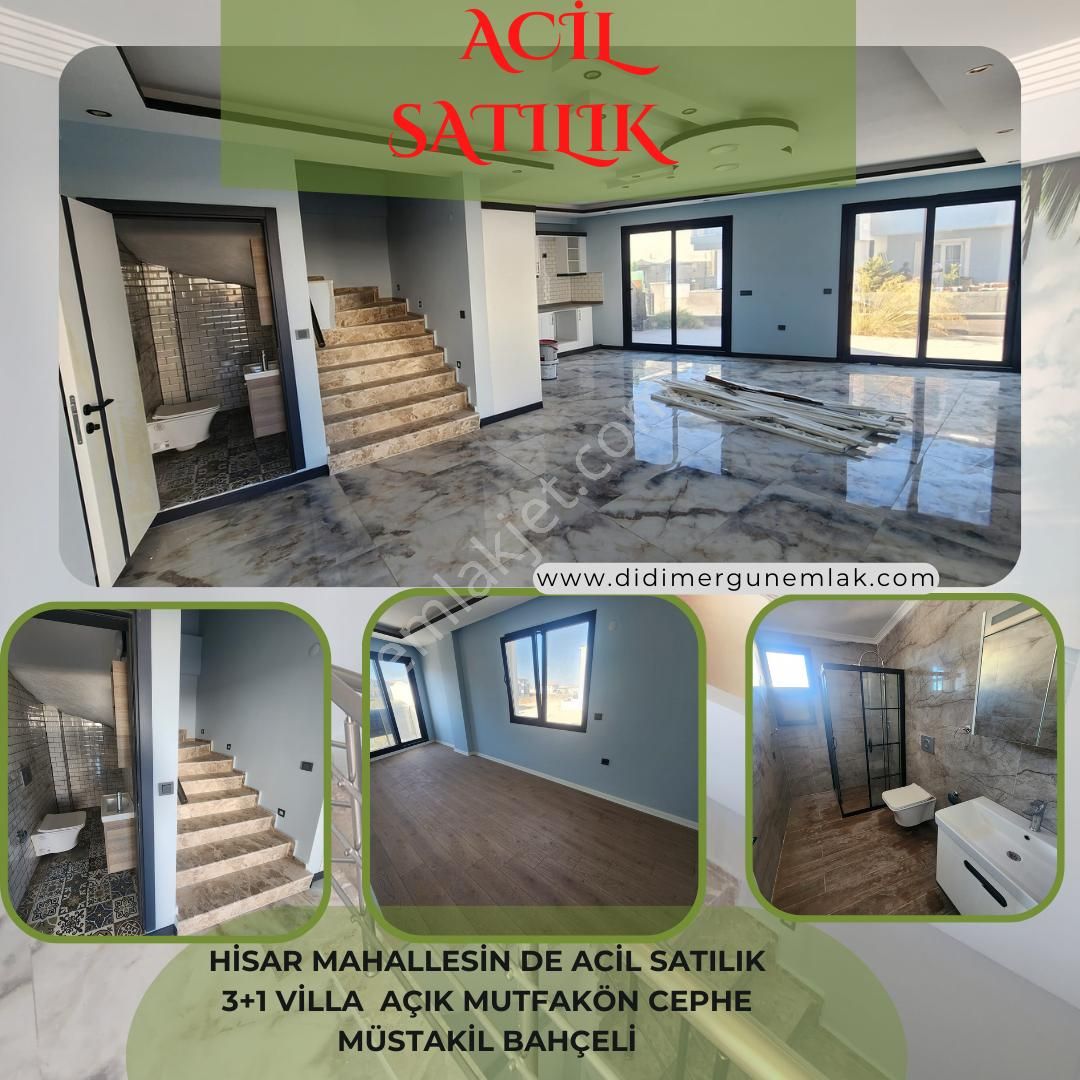 Didim Hisar Satılık Villa  DÜŞTÜ DÜŞTÜ HİSARDA VİLLA FİYATLARI DÜŞTÜ 3+1 AÇIK MUTFAK VİLLAMIZ   (EK : 1178)