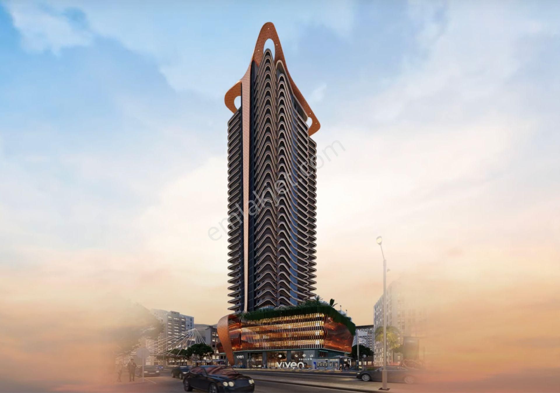 Bornova Yeşilova Satılık Daire  Viven Tower, 26. Kat, Deniz Cephe, 1+1 Daire