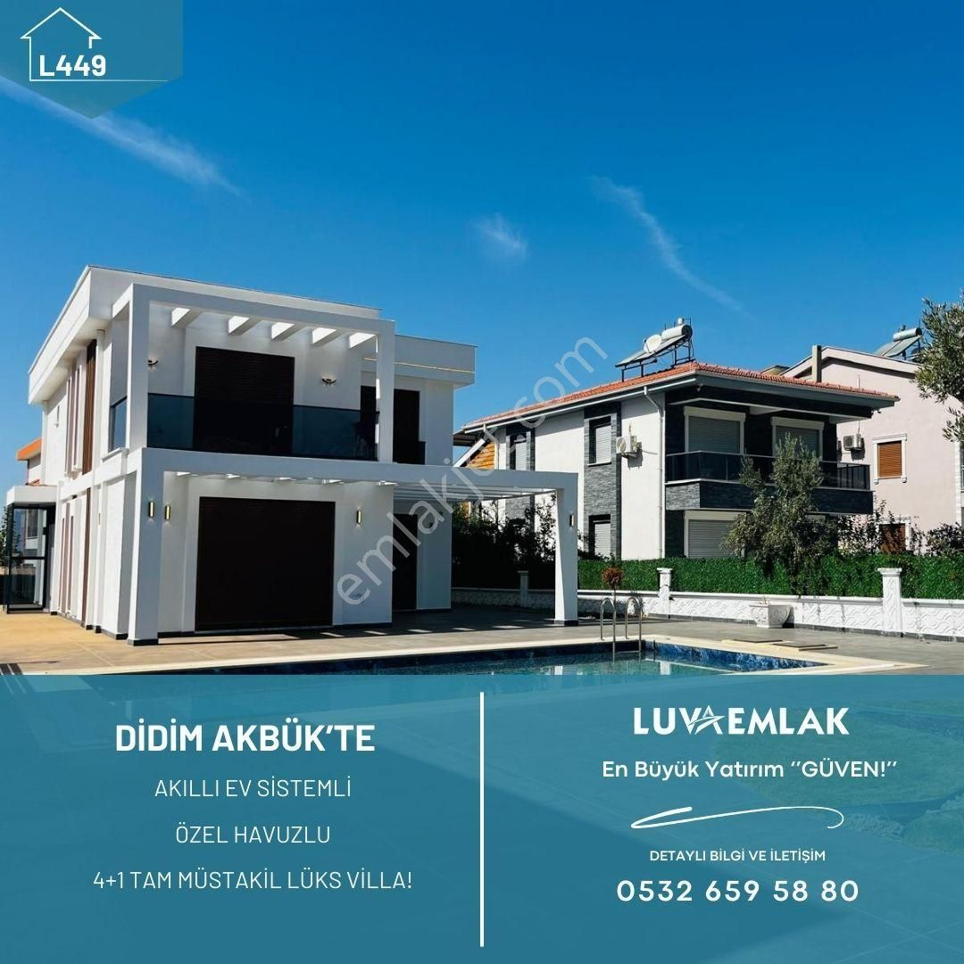 Didim Akbük'te Tam Müstakil Özel Havuzlu Açık Otoparklı 4+1 Villa