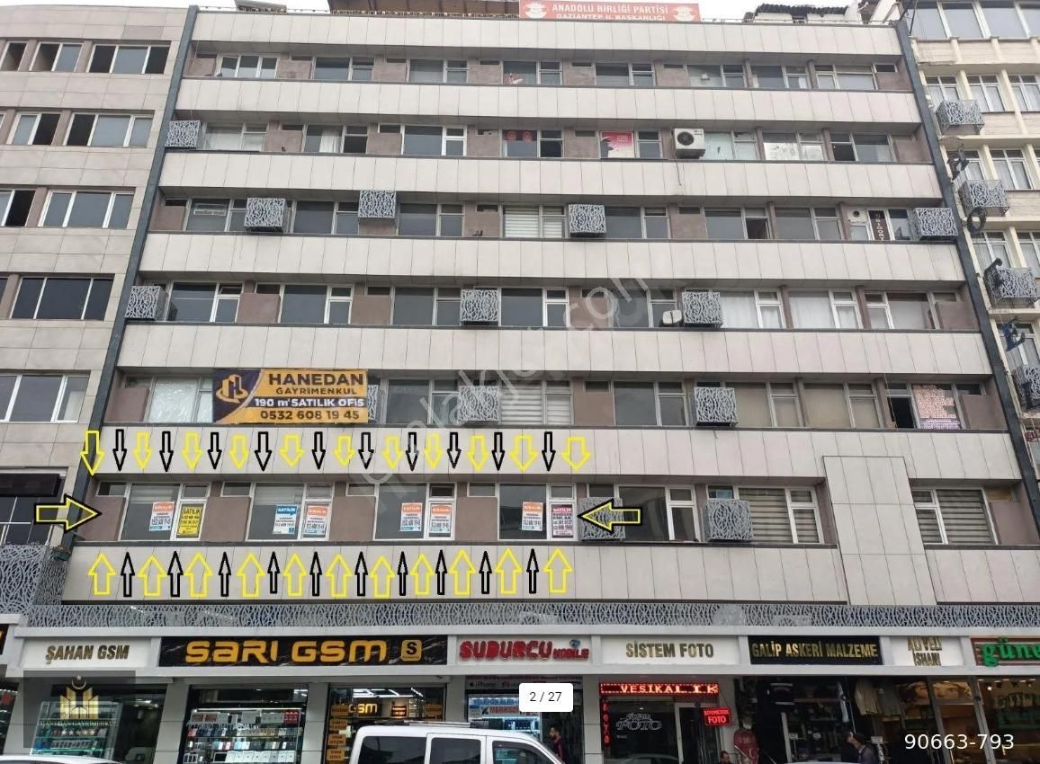 Şahinbey Karagöz Satılık Büro Hükümet Konağında Satılık 190 M² 4 Odalı İş Merkezi Ve Ofis