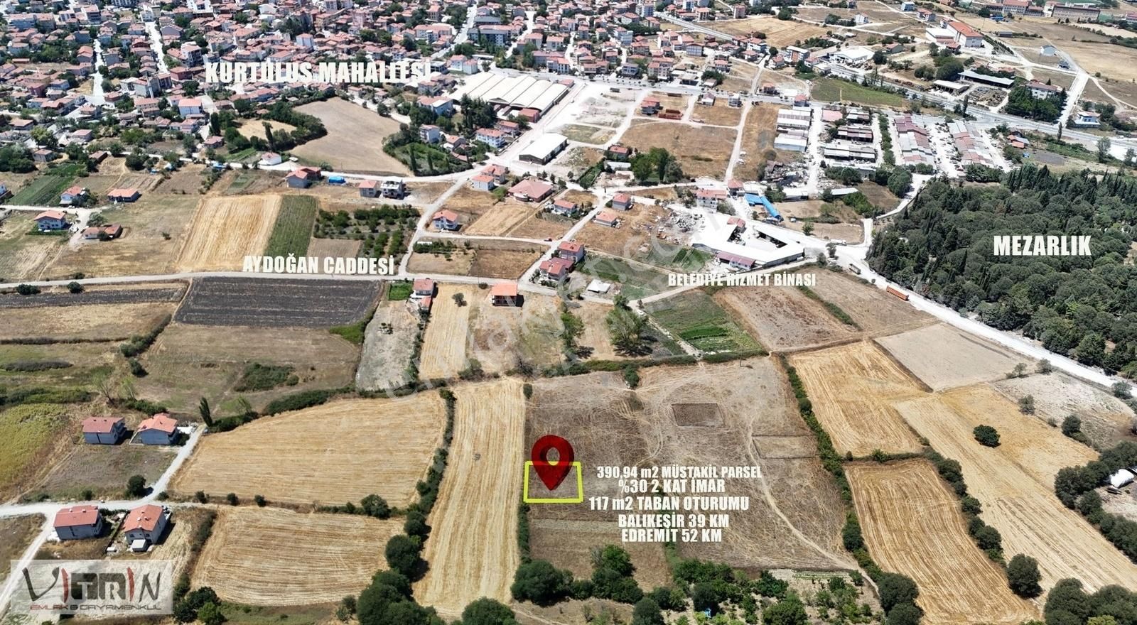 İvrindi Kurtuluş Satılık Konut İmarlı VİTRİNDEN İVRİNDİ DEVLET HASTANESİNE 200 M MESAFEDE 390 M2 ARSA