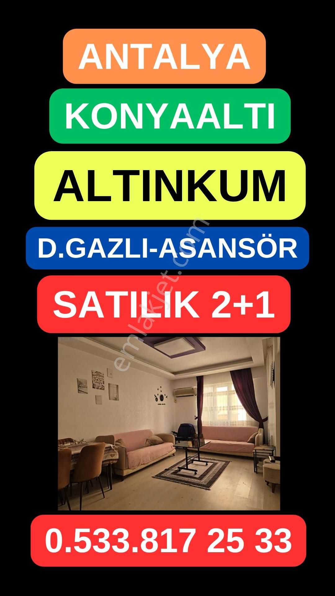 Konyaaltı Altınkum Satılık Daire  ANTALYA-KONYAALTI -ALTINKUM-SATILIK 2+1-DOĞALGAZ-ASANSÖRLÜ