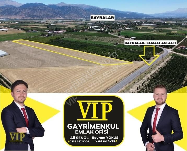 Elmalı Bayralar Satılık Tarla VIP GAYRİMENKUL ' den Bayralar Girişi 13.188m2 En Değerli Tarla