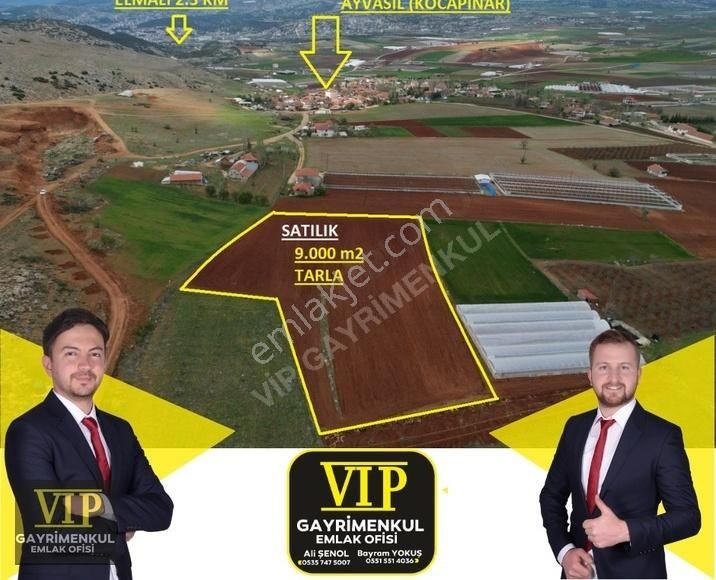 Elmalı Kocapınar Satılık Tarla VIP GAYRİMENKUL' den AYVASILDA ARAÇ TAKASLI 9.000 M2 TARLA