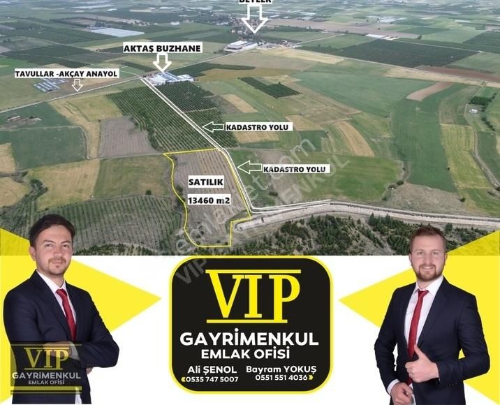 Elmalı Tavullar Satılık Tarla VIP GAYRİMENKUL ' den Tavullar Aktaş Buzhane Arkasında 13460 m2