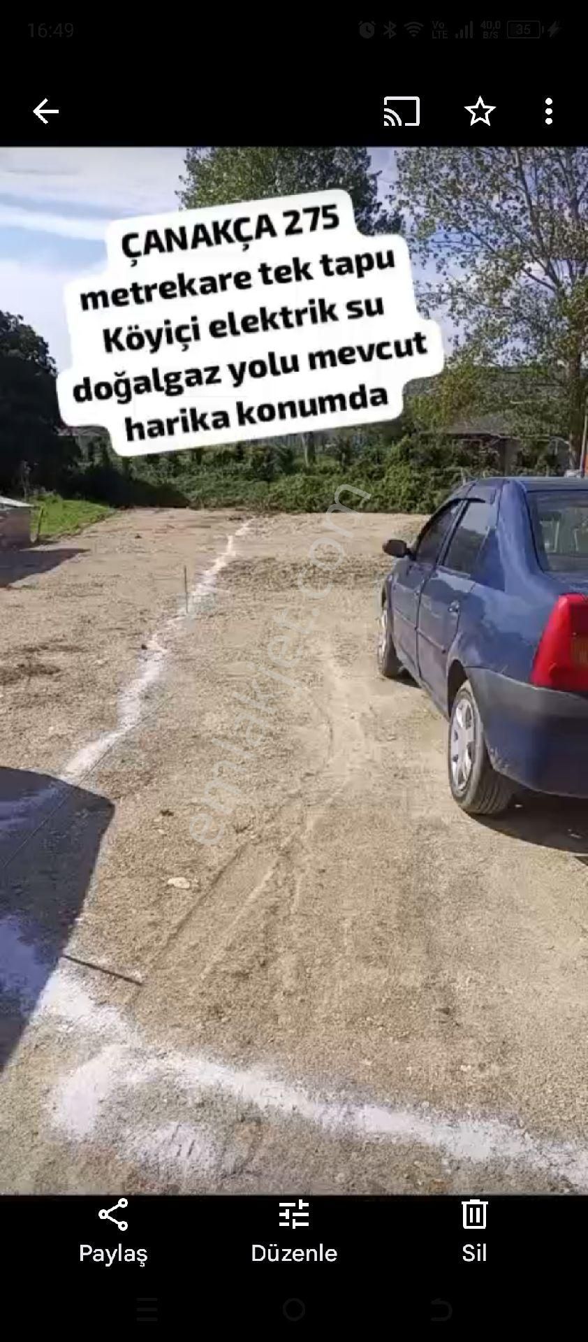 Çatalca Çanakça Satılık Tarla ÇATALCA ÇANAKÇA DA 275 M TEK TAPU 