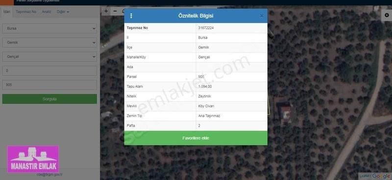 Manastır Emlak'tan İmara Yakın 1.094 M2 Zeytinlik 4.500.000 Tl - Görsel 2