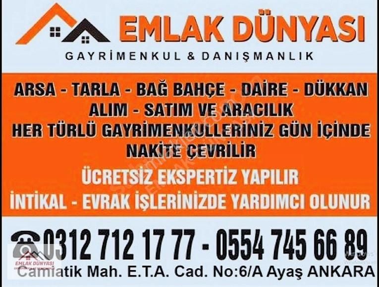 Ayaş Yağmurdede Satılık Tarla AYAŞTA YOL KENARI TEK TAPU 3.971 m2 TARLA