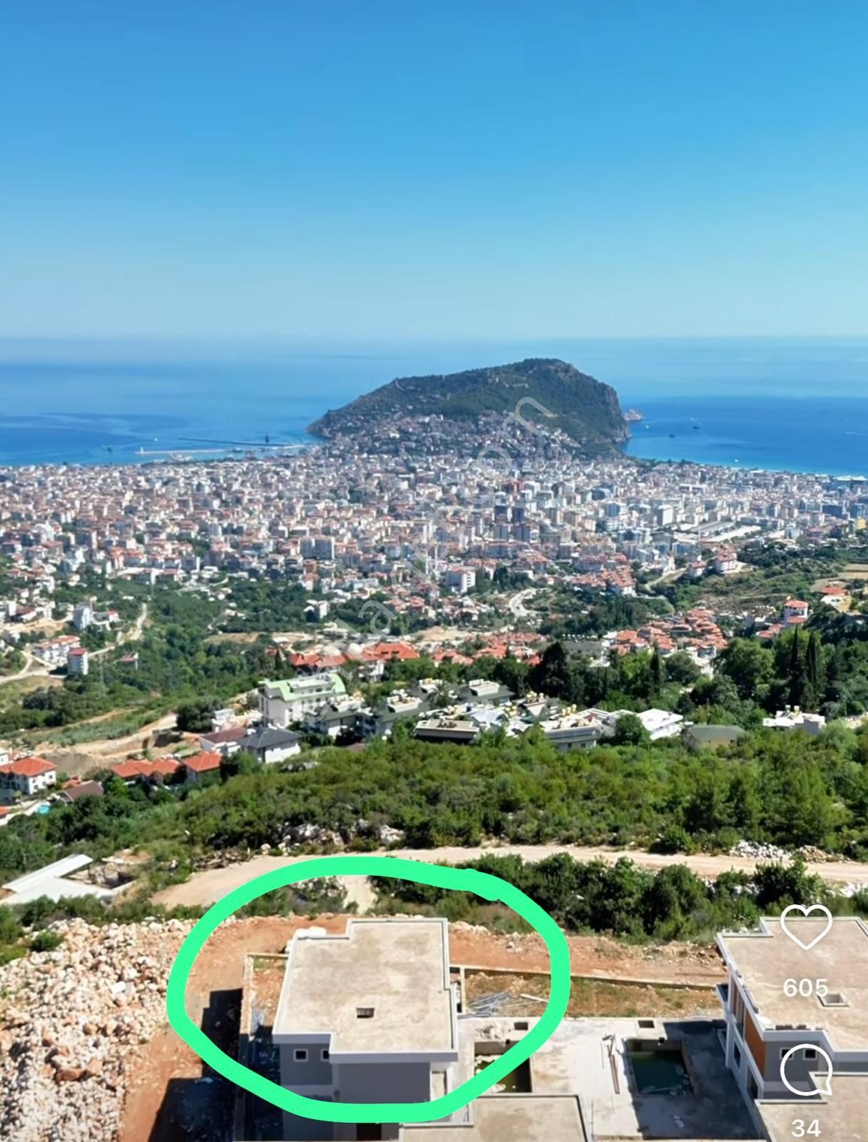 Antalya Alanya Tepe Mahallesinde Muhteşem Lokasyonda Villa !!! - Görsel 2