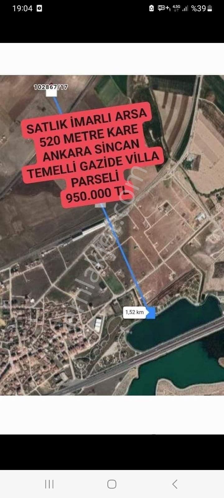 Sincan Gazi Satılık Villa İmarlı SATLIK ARSA ANKARA SİNCAN GAZİ MAH