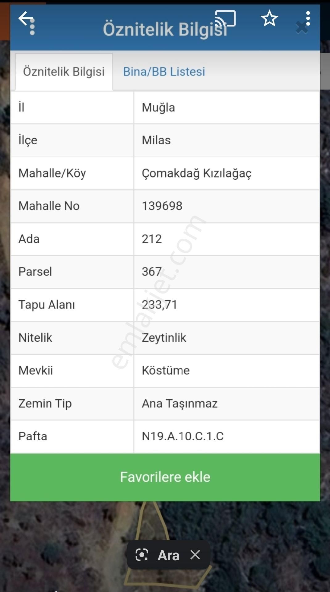 Sahibinden Muğla Milas Çomakdağ Köye Yakın 233m² Tarla 205 Bin Tl Takas Olur - Görsel 6