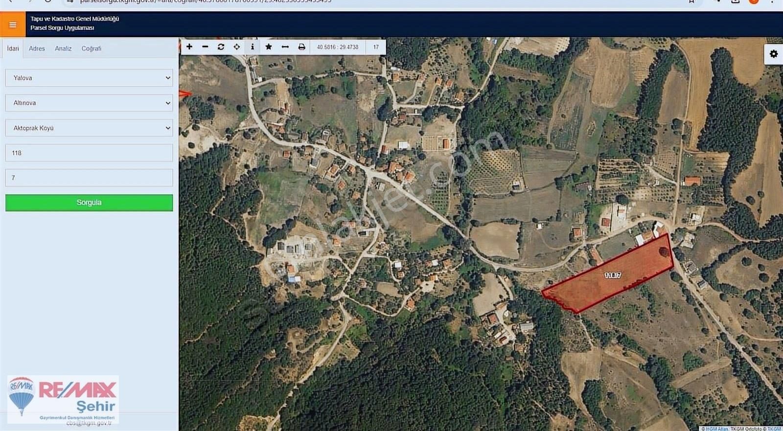 Altınova Aktoprak Köyü Satılık Konut İmarlı YALOVA AKTOPRAK KÖYÜNDE 12.840m2 SATILIK/KAT KARŞILIĞI ARSA