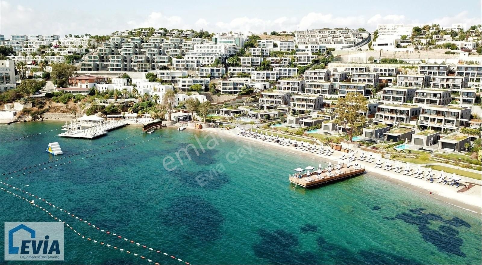 Bodrum Gümbet Satılık Daire Bodrum Bitez Asarlık'da Özel Plajlı Sitede Satılık 3+1 Dubleks