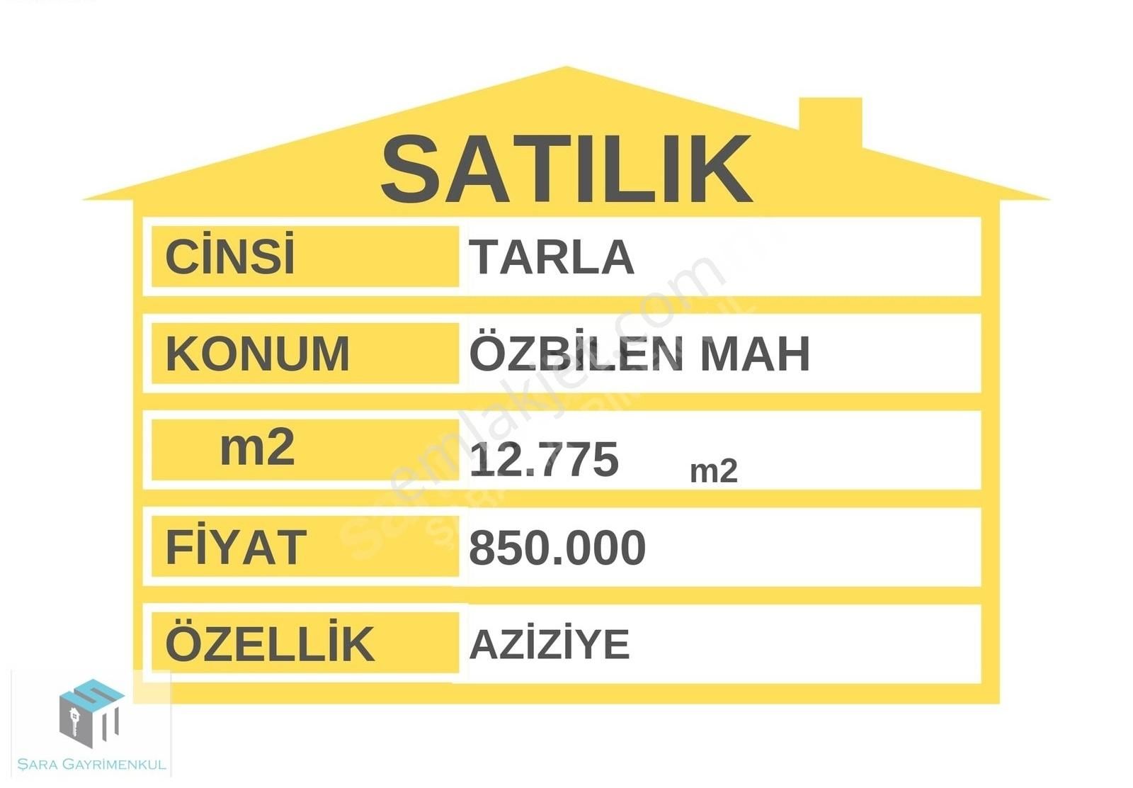 Aziziye Özbilen Satılık Tarla ŞARA'DAN ÖZBİLEN MAHALLESİNDE 12.775,90 M2 TARLA