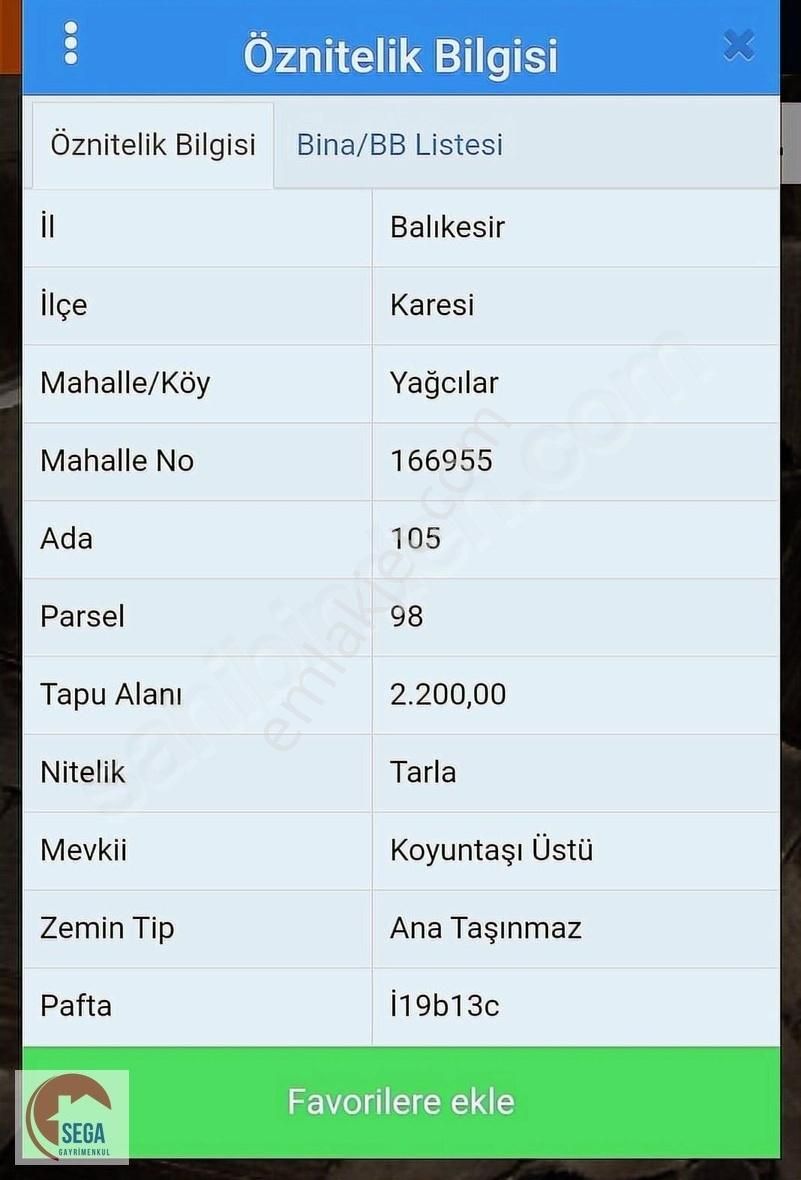 Karesi Yağcılar Satılık Tarla YAĞCILAR'DA MUHTEŞEM LOKASYONDA YATIRIM FIRSATI 2.200 m2 ARAZİ