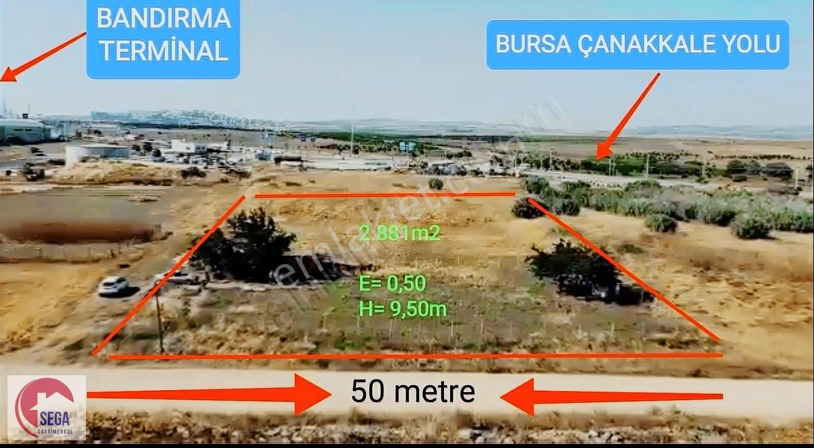 Bandırma Kayacık Satılık Sanayi İmarlı Bandırma'da Bursa-çanakkale Yolu Üzeri Sanayi İmarlı 2.881 M2