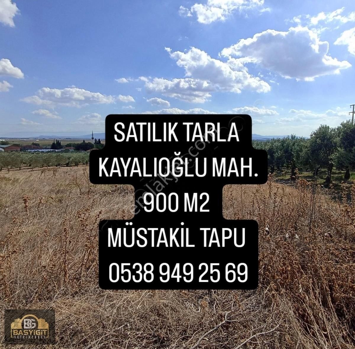 Akhisar Kayalıoğlu Satılık Tarla Kayalıoğlu Mah.900 M2 Müstakil Tapu Satılık Tarla